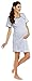 Zeta Ville Nursing Nightdress Robe Labour Hospital Gown MIX & MATCH 393c (Nightdress - Light Grey, UK 10/12)