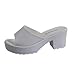 Produktbild Sandalen Damen,Sonnena Frauen Casual Mode Fashion High Heeled Plateau weiche Damen Wedges Flip Flop Sandalen Sommer Sandalen Freizeit Badeschuhe Schuhe Mode Flip-Flops Stilvoll Elegant Sandalette Strand (Sexy Weiß, 40)