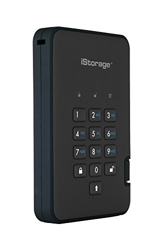 iStorage IS-DA2-256-SSD-1000-B 1TB diskAshur2 USB 3.1 Portable Encrypted SSD Drive - Phantom Black