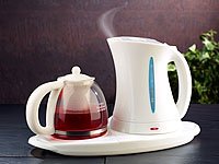 PEARL Wasserkocher WSK-150.set mit Teekanne und Warmhalteplatte - 3