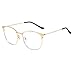 Produktbild DOLDOA Computer Brille, Nerdbrille mit Metallrahmen Brille Ohne Stärke Retro Dekobrille Klassisches reg; Klare Linse für Unisex Damen und Herren