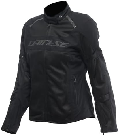 Dainese - Air Frame 3 Tex Jacket Wmn, Giacca da Moto Estiva in Tessuto, con Fodera Antivento, Donna, Nero/Nero/Nero, 52