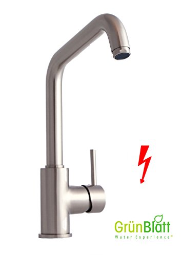 Niederdruck Edelstahl Optik matt Küche Armatur Küchenarmatur Einhebelmischer Wasserhahn küchenarmaturen armaturen