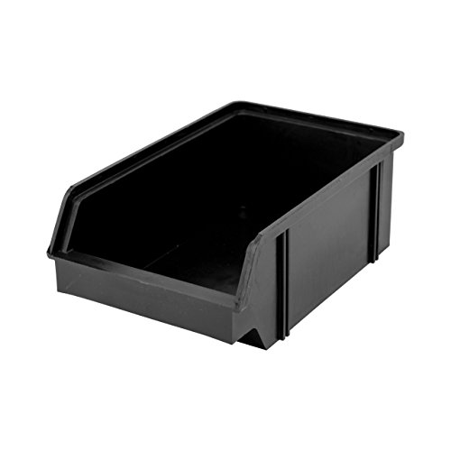 25 Stück Set Stapel – Aufbewahrungs – Box . Stapelboxen Stapelbar Farbe schwarz aus Kunststoff . Sichtlagerkasten aus Deutscher Herstellung - 2