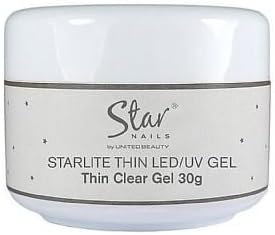 Star Nails Starlite Thin LED UV Gel Clear 30g Professional Nail System Kit