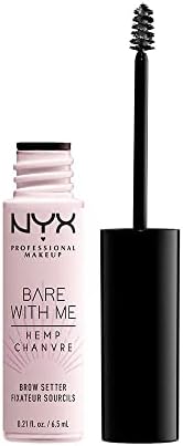 NYX Professional Makeup, Fissante per Sopracciglia Bare with Me Hemp, Per modellare le sopracciglia, Tenuta da leggera a forte, Arricchito con olio di semi di canapa sativa, Finish trasparente