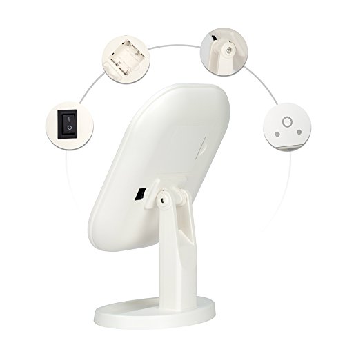 Make-up-Spiegel mit LED Beleuchtung Touch-Schalter 16 LEDs Ultra-High Definition Profi Kosmetikspiegel Schminkspiegel Tischspiegel (weiß) - 4