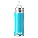 Pura Kiki Infant Bottle Natural Vent Teat (11 oz, Aqua Blue)