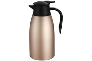 MAOYUAN Insulated Vacuum Jug 2 Litre Stainless Steel Double Walled Vacuum Coffee Pot Insulated Coffee Tea Carafe, Hot & Cold Drinks Dispenser, Drip-Free, Rose Gold