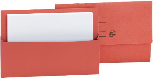 5 Star5 Star Office Document Wallet Half Flap 250gsm Capacity 32mm Foolscap Red [Pack 50]