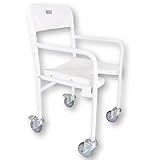 Sedia Pieghevole per Doccia o Bagno con ruote piroettanti e freno