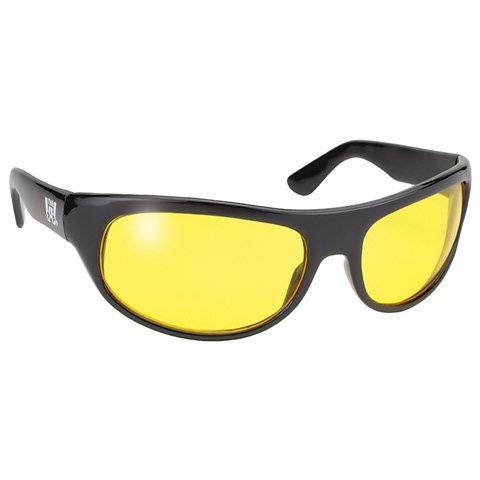 Pacific Coast Sunglasses Wrap Gafas de sol - Negro Frame - lente amarilla Marco negro/amarillo de la lente