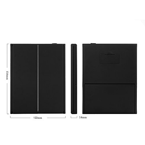 HOMPO Kosmetikspiegel Faltbarer, beleuchteter Schminkspiegel mit 8-LEDs Beleuchtung für Make up und Rasur, Standspiegel mit Batterie, für die Reise oder das Bad, schwarz - 5