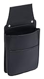 cierre a presión Bolsa para Cartera de Camarero BASIC, de Cuero, Negra 22x16cm