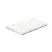 Produktbild tastenbrett.de TBS-1010 WS Wireless Mini-Bluetooth-Multimedia-Tastatur / Keyboard Deutsch Layout mit integriertem Maus- Trackball kompatibel mit Windows/iOS/Android, Business Weiß/Silber