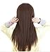 Remeehi 3/4 Half Wig 100% Indian Remy Human Hair Silky Straight Hair Weft Cap Various Colors to Choose 15" 140g #1 Jet Black