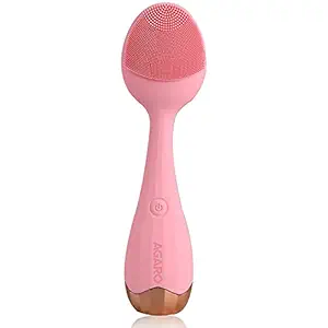 AGARO CM2109 Sonic Facial Cleansing Massager, Smart Facial Cleansing Device with Silicone Brush & Anti-Aging Massager - Waterproof ? Sonic Glow Vibration Technology - Lift, Firm, and Tone Skin on Face and Body, Pink