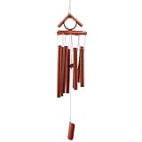 Tema musical LIWEIL Campana de Viento de bambú Hecho a Mano Natural Anillo decoración del hogar carillón de Viento Adorno Colgante Patio Exterior Viento Campana