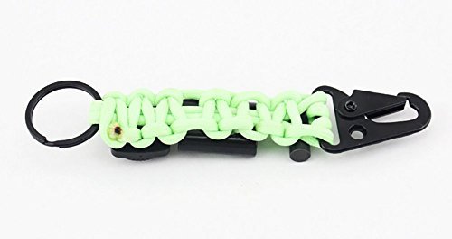 ZENDY 6 in 1 Paracord Seil Schlüsselkarabiner mit Zündstein, Kompass, Flaschenöffner Überlebensausrüstung für den Außenbereich (Qualität 7-Strang) - 3