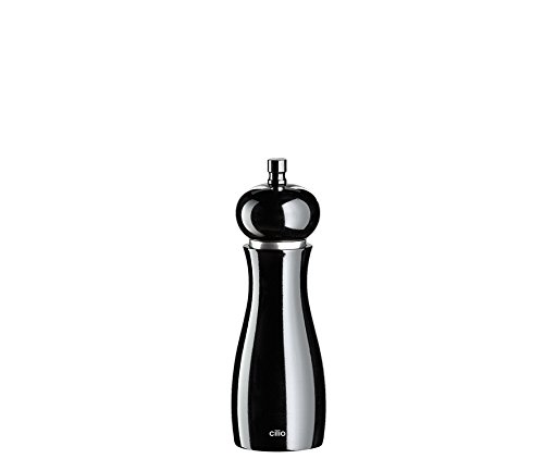 Cilio Pfeffermühle „Verona“ schwarz lackiert 15 cm + Edelstahlstyling Universalmesser im Set - 2