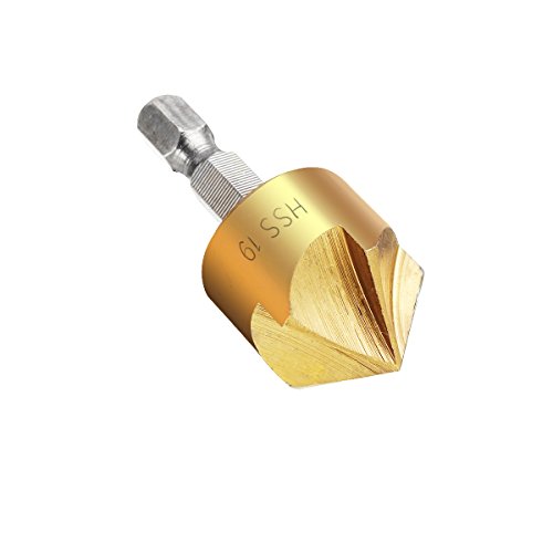 Kegelsenker Countersink Set von Baban HSS Senker Versenker Bohrer Holz Metall 6pcs 5 Flöte hat 90 ° Zähler Sinken Chamfer Cutter 1 / 4 “ 6-19mm - 4