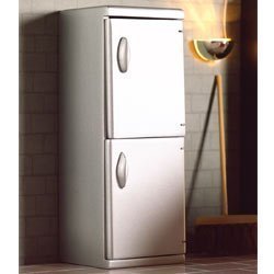 Preisvergleich Produktbild Dolls House Kühlschrank silber modern Puppenhaus 5173