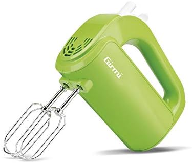 Girmi SB02 Sbattitore Elettrico, 170W, Sbattitori Inox per montare panna ed albumi, Funzione Turbo, Ganci Inox per impasti dolci e salati, 5 Velocità, Verde