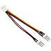 Produktbild Inline Lüfter Adapterkabel - 3pol Molex Buchse an 2 x 3pol Molex Stecker - 100er Pack - Bulk