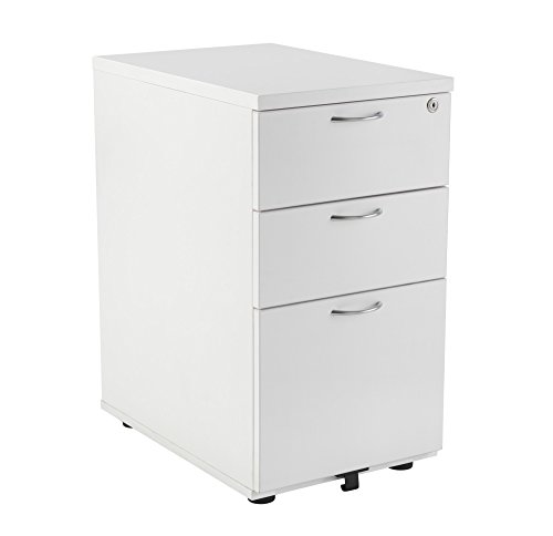 Office Hippo Heavy Duty Right Crescent Desk, 160 cm plus 3 Drawer Desk High Pedestal - Oak