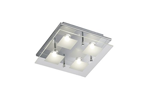 Trio Leuchten LED-Deckenleuchte chrom, Glas klar / satiniert 627910406 [Energieklasse A+]