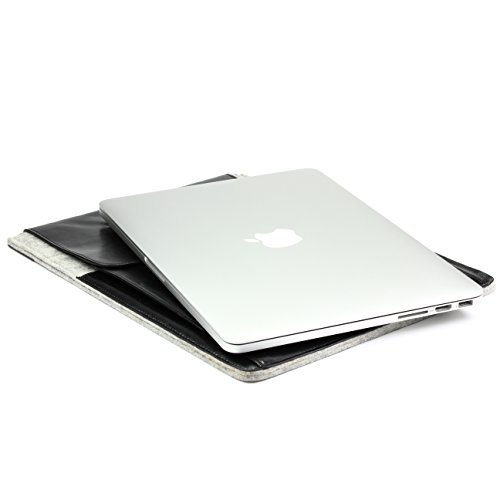 Original Urcover® Handgefertige Fashion Designer Mac-book Pro 13 Zoll Tasche Hülle Tasche Sleeve dpark Style Notebooktasche Laptophülle 13 Zoll Hell Grau Schwarz - 2