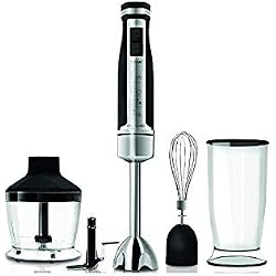 Cecotec Mixeur Plongeant PowerGear 1500 Pro. Acier Inoxydable/Silicone Softtouch, 21 Vitesses et Turbo, X-Blades : Lame de 4 Feuilles.