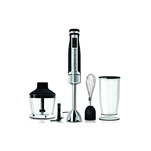Cecotec Mixeur Plongeant PowerGear 1500 Pro. Acier Inoxydable/Silicone Softtouch, 21 Vitesses et Turbo, X-Blades : Lame de 4 Feuilles.