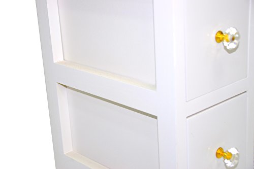 Regal Korbregal Holzregal MDF Holz Kommode Board 5 Körbe 5 Schublden H-16270Weiß - 6