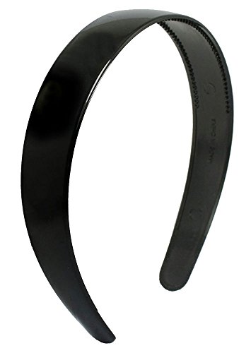 niceeshop(TM) Frauen Damen Rutschfeste Kunststoff Haarband Breit Grundstirnband mit Den Zähnen, Schwarz