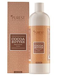 Purest Naturals Cocoa Butter Face, Hand & Body Lotion - Best Hydrating Pregnancy Therapy Moisturizer - With Shea Butter, Vitamin C & Jojoba Oil