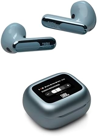 JBL Live Flex 3 Cuffie Wireless Bluetooth, 50 Ore di Autonomia, con Cancellazione Adattiva del Rumore e High-Resolution JBL Signature Sound, Impermeabili IP54, Blu