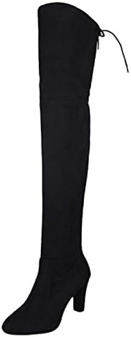 ESAILQ Boots Women Stretch Faux Slim High Boots Over The Knee High Heels Shoes