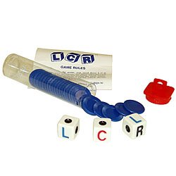 Trademark Poker 80-97760 Gauche Droite Centre LCR Dice Game - choix de 4 couleurs
