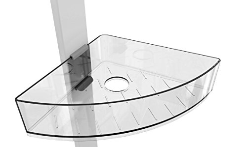 Wenko 22795100 Eck-Duschcaddy Premium Badregal, Duschregal mit 2 Ablagen und Haken, Aluminium, silber matt, 21 x 20 x 71 cm - 2