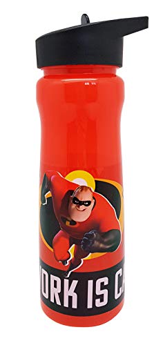 Disney Incredibles 2 Bottle, Polypropylene plastic, Red, 600ml Disney Incredibles 2 Bottle, Polypropylene plastic, Red, 600ml