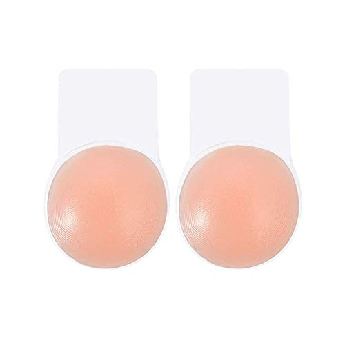 LANPIX Cubierta de Pezón - Pezoneras Mejorado Silicona Push Up Breast Lift Sujetadores Adhesivos Invisibles Reutilizable Pezón Levantamiento Cubierta, Vestidos y Trajes de Baño, un Tamaño (Redonda)