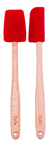 Tala Teigschaber mit Silikonkopf und Holzgriff, 2er-Set