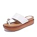 Produktbild Frauen Flacher Boden Hausschuhe Sommer Freizeit Zuhause Outdoor rutschfest Keil Strand Plateauschuhe Sandalen,Weiß_37