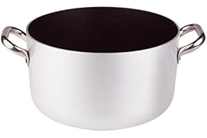 Pentole Agnelli, ALSA104S16, Casseruola Alta in Alluminio con 2 Maniglie in Acciaio, Alluminio Antiaderente interno 3mm, Diametro 16 cm