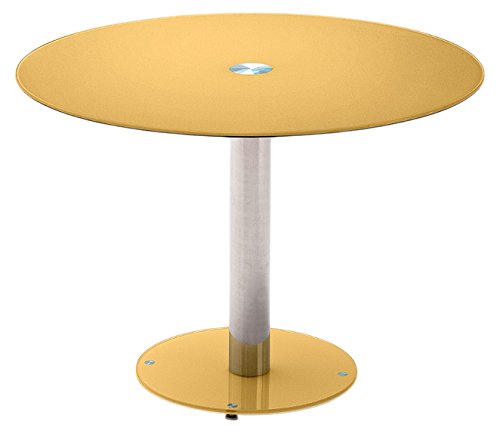 Robas Lund, Tisch, Esszimmertisch, Glastisch, Falko, curry/verchromt