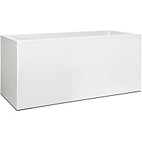Elho 1429023915000 Blumenkasten Vivo Long mit Rädern matt, Weiß, 90 x 90 x 30 cm