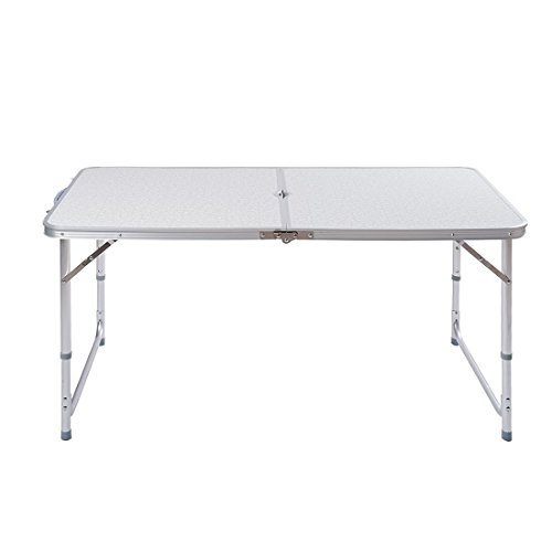Ectxo Aluminium Campingtisch Rolltisch klappbar Partytisch Buffettisch Klapptisch 120x60x70cm