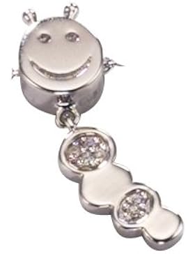 Kinderschmuck Anhänger Raupe mit Zirkonia inkl. Halskette aus 925 Sterlingsilber in schönem Geschenkbeutel