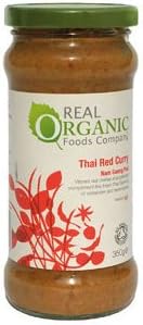 Real Organic Foods Company Red Thai Curry Cooking Sauce 335 g (Pack of 6)